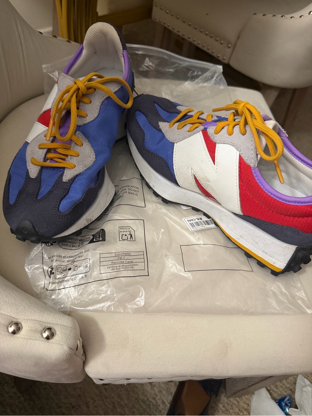 New Balance Kids Multi-Color Retro Runner Sneakers - Blue/Red/White/Purple